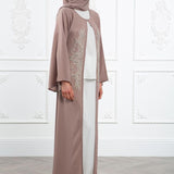 Pink Embroidered Abaya