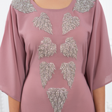 Pink Leaf Evening Kaftan