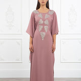 Pink Leaf Evening Kaftan