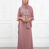 Pink Leaf Evening Kaftan