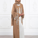 Beige Abaya Hand Embroidery