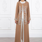 Beige Abaya Hand Embroidery