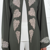 Green Leaf Hand Embroided Abaya