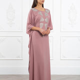 Pink Leaf Evening Kaftan