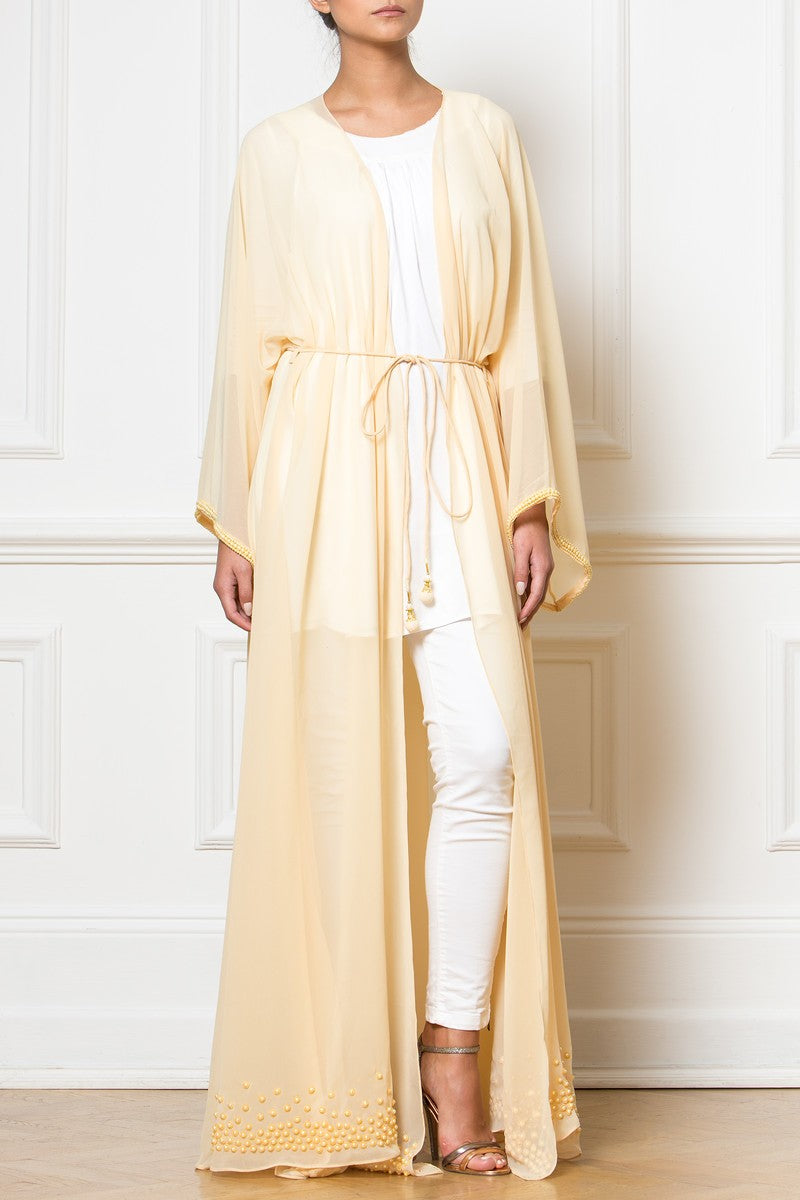 Maxi Pearl Embellished Kimono
