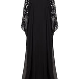 Silver Embellished Black Gown