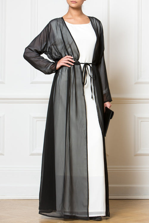 Maxi Black Kimono Dress