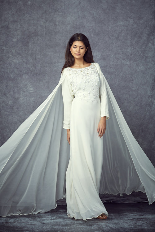 White Cape Gown 