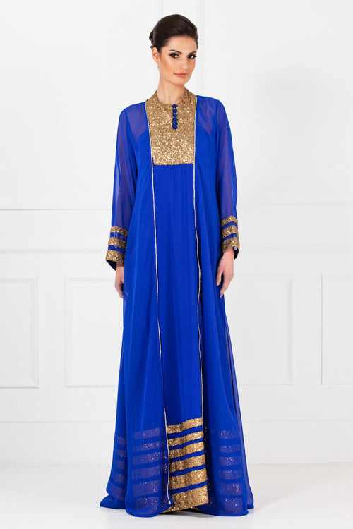 Royal Blue Cape Gown